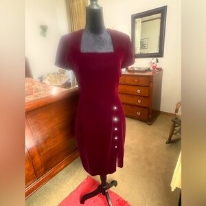 GILLIAN BURGUNDY VELVET PARTY DRESS SIZE 4P